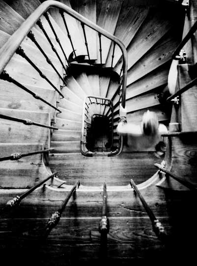 un escalier...